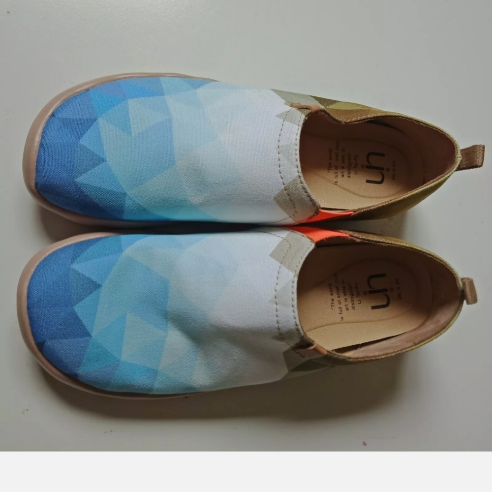 LIFE IS ART men's Colorful Abstract  Geometric Canvas shoes 45 (small fault) - Picture 11 of 12